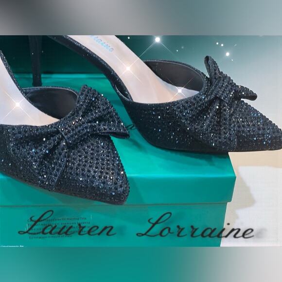 Lauren Lorraine “Lolly” Rhinestone Black Slip-On Dress Shoes NEW IN BOX! Size 11 - Picture 4 of 7